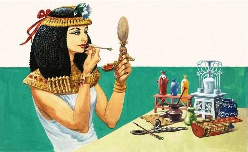  Древнеегипетская женщина с красной помадой