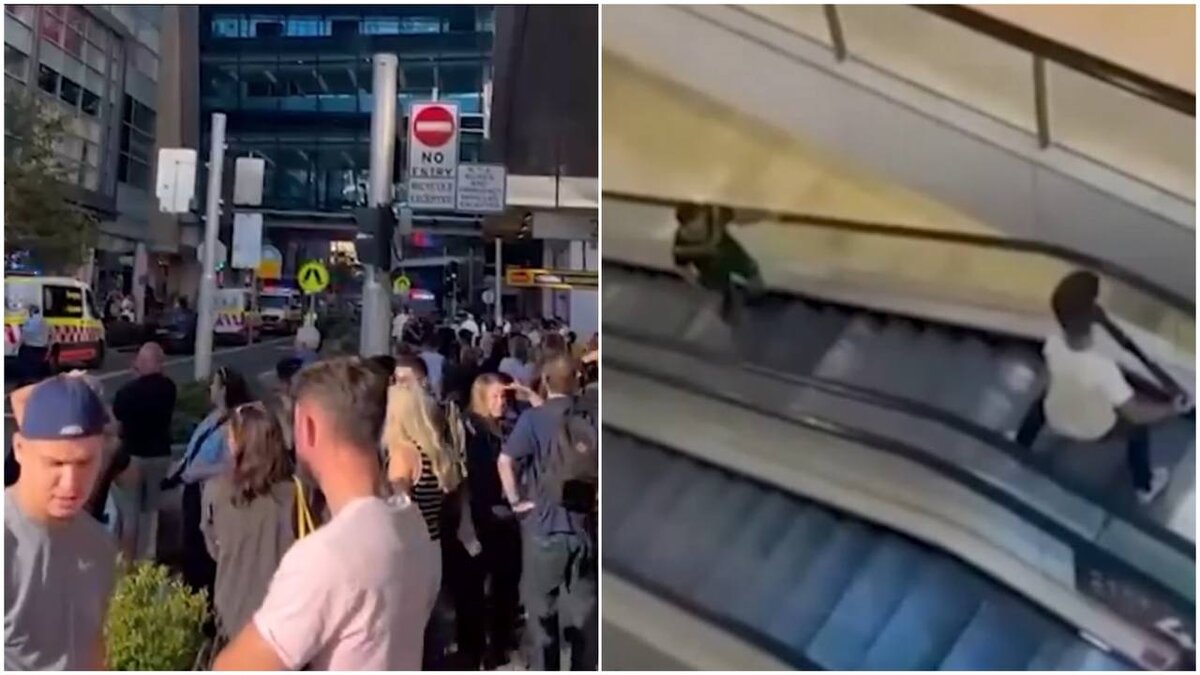 В Австралии неизвестный начал нападать на людей в торговом центре. Фото: скрин видео соцсети