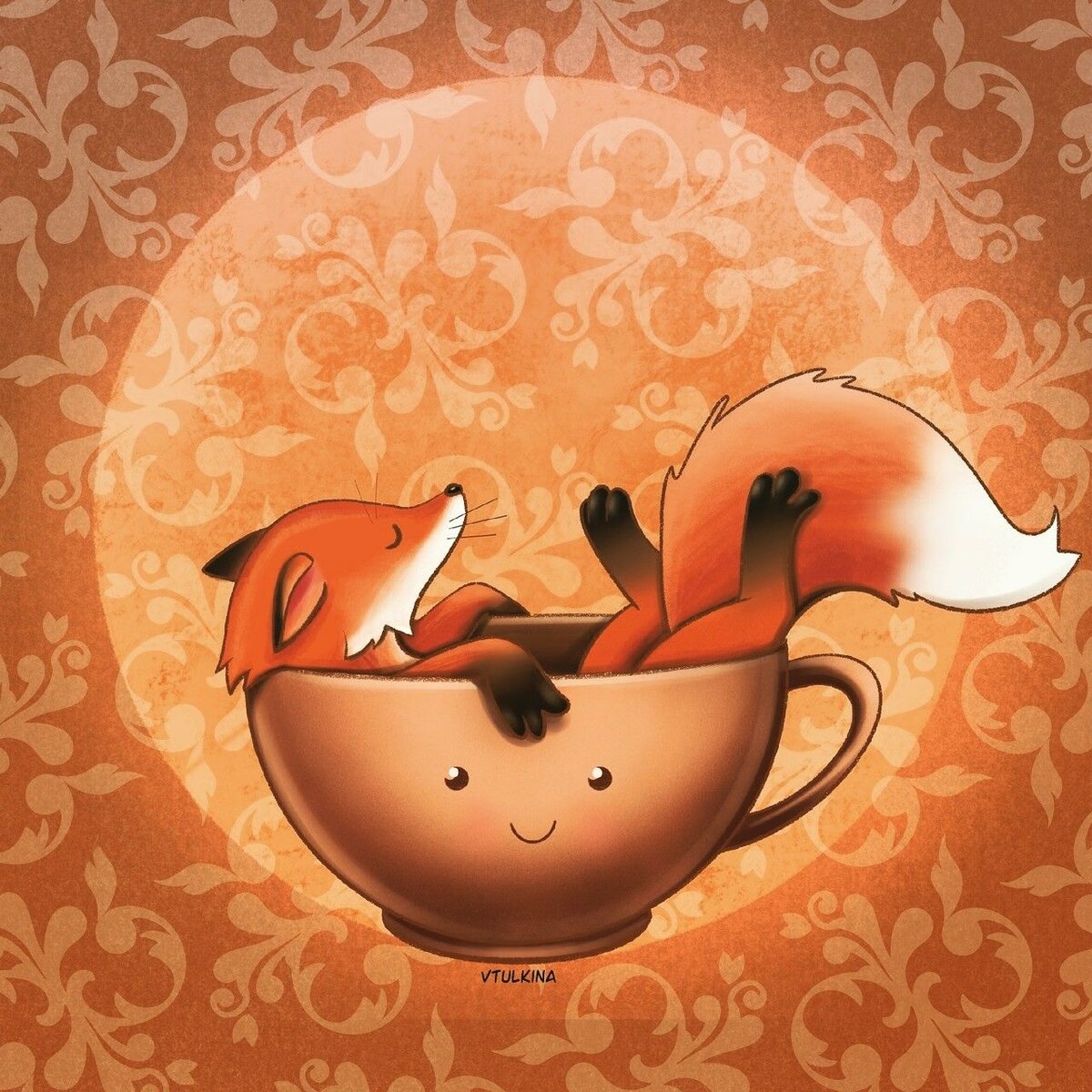 Лиса и чашка чая. Изображение из сети