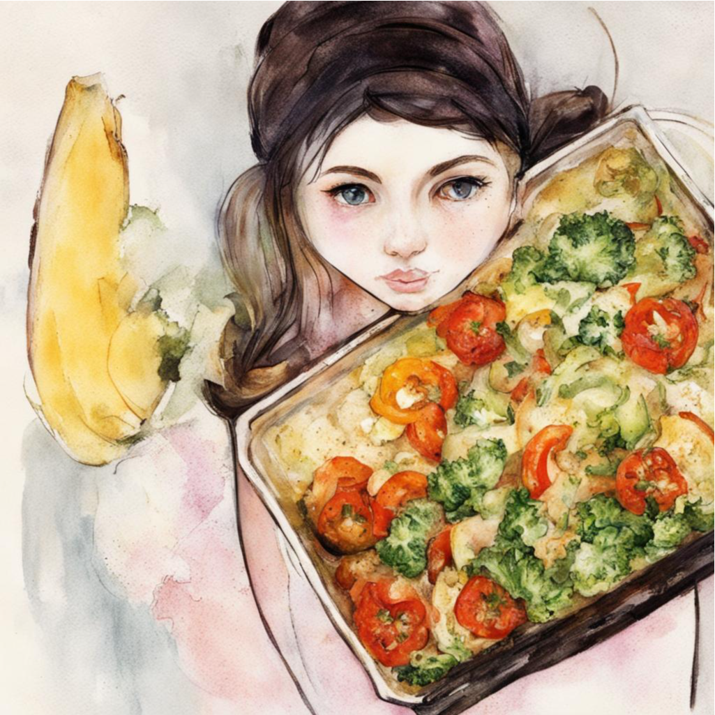 Эммануил Кандинский "Девочка и запеченные овощи"