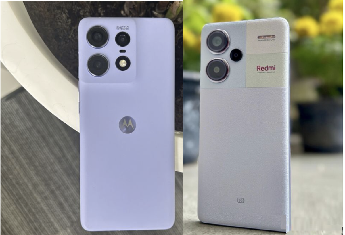 Motorola Edge 50 Pro слева и Redmi Note 13 Pro+ справа