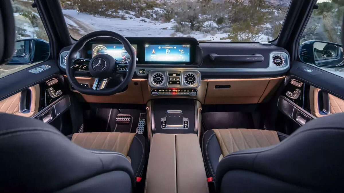 Интерьер Mercedes-Benz G-класса 2025. Примерно такой же должен быть и у «Мини G»  📷
