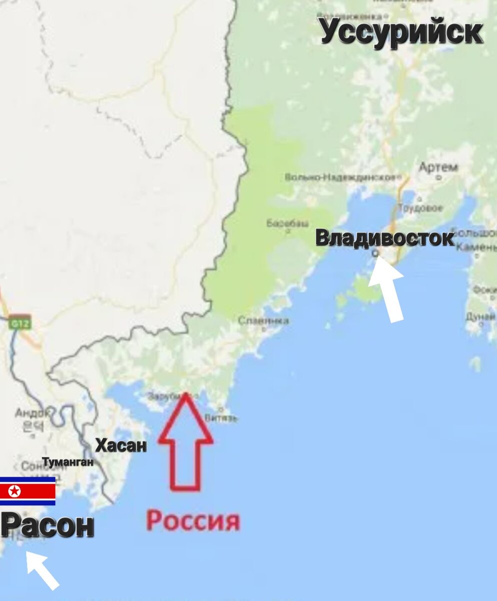 Граница кндр и россии показать на карте