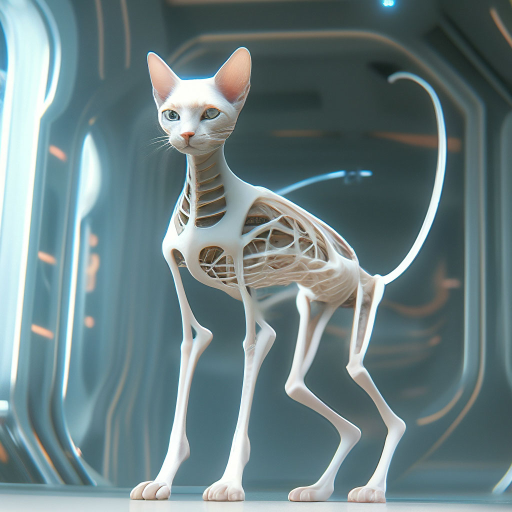  Очень худой кот. Автор - Liliya M. https://shedevrum.ai/@likamag/ Изображение используется с разрешения автора