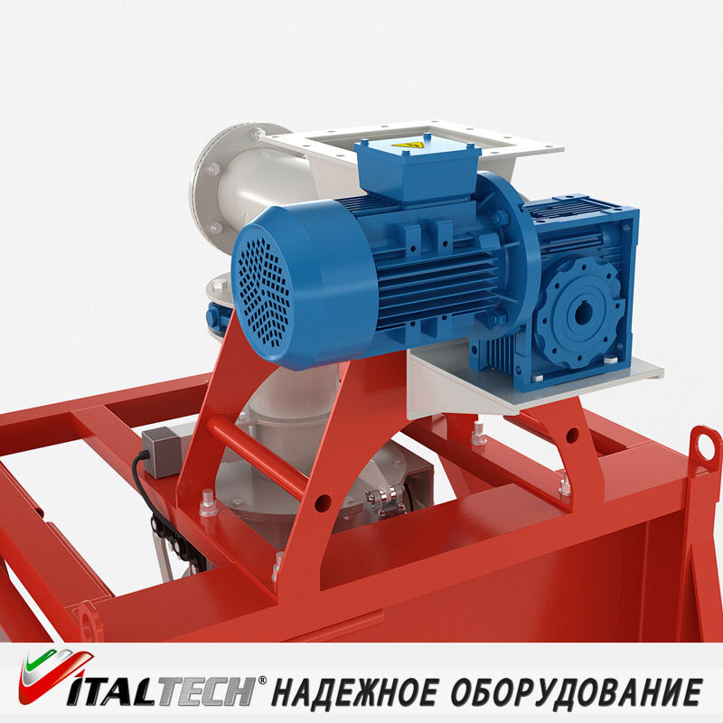 Установка для фасовки сыпучих материалов типа OPEN BAG FS-03 состоит из рамной конструкции, на которой установлен узел загрузки, включающий в себя загрузочную трубу с пневмозатвором, тензометрическую систему, аспирационную систему и механизм, осуществляющий фиксацию горловины загружаемого мешка. Снизу смонтирован ленточный транспортер. 
Технологический процесс фасовки материала в мешки на станции происходит в следующей последовательности. Мешок для затаривания одевается на загрузочную трубу и закрепляется с помощью механизма фиксации. Материал, подлежащий затариванию, подается в загрузочную трубу шнековым конвейером. Во время подачи материала осуществляется постоянный тензометрический контроль его весового количества. Фасовка состоит из двух циклов: сначала в режиме «грубо» затаривается большая часть материала, а затем в режиме «точно» более тонким потоком происходит добавление остального количества продукта. После окончания фасовки мешок зашивается или запаивается специальным устройством и транспортируется к месту последующей технологической операции. Все процессы фасовки, благодаря АСУ, осуществляются в полуавтоматическом режиме.
