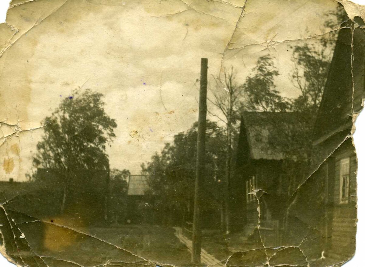 "Деревня Плавницы до Великой Отечественной войны", фотография 1930-х годов. (из фондов Киришского историко-краеведческого музея)