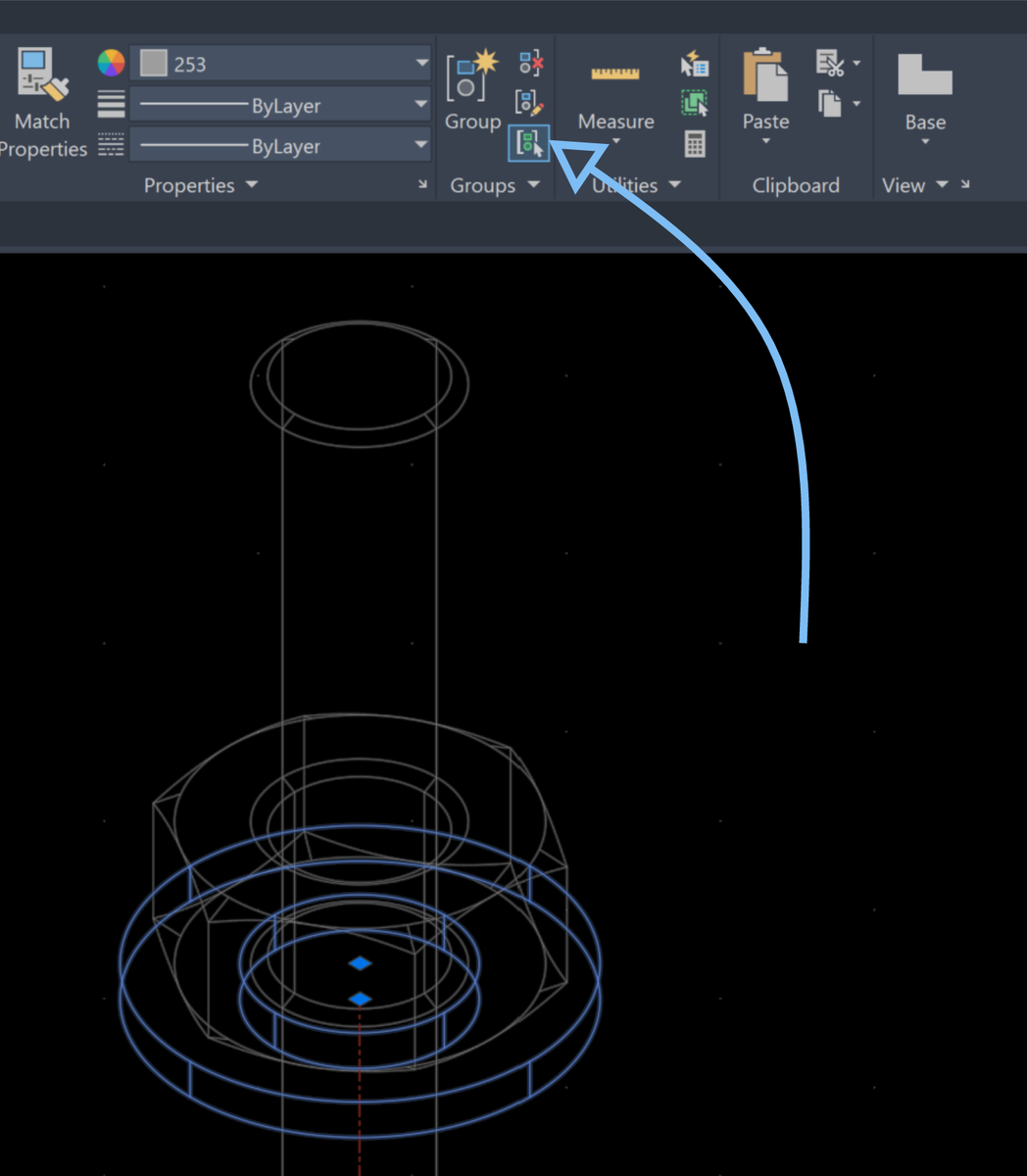 Включение/отключение режима выделения групп в AutoCAD (команда PICKSTYLE (Ctrl+H)