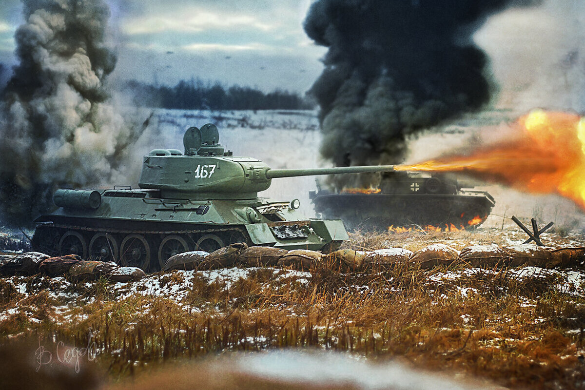 Т-34-85 на поле боя