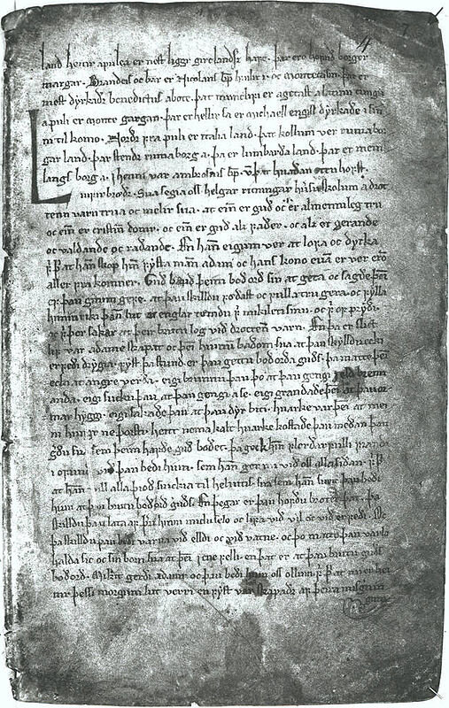 Фрагмент страницы из «Сага об Эйрике Рыжем»