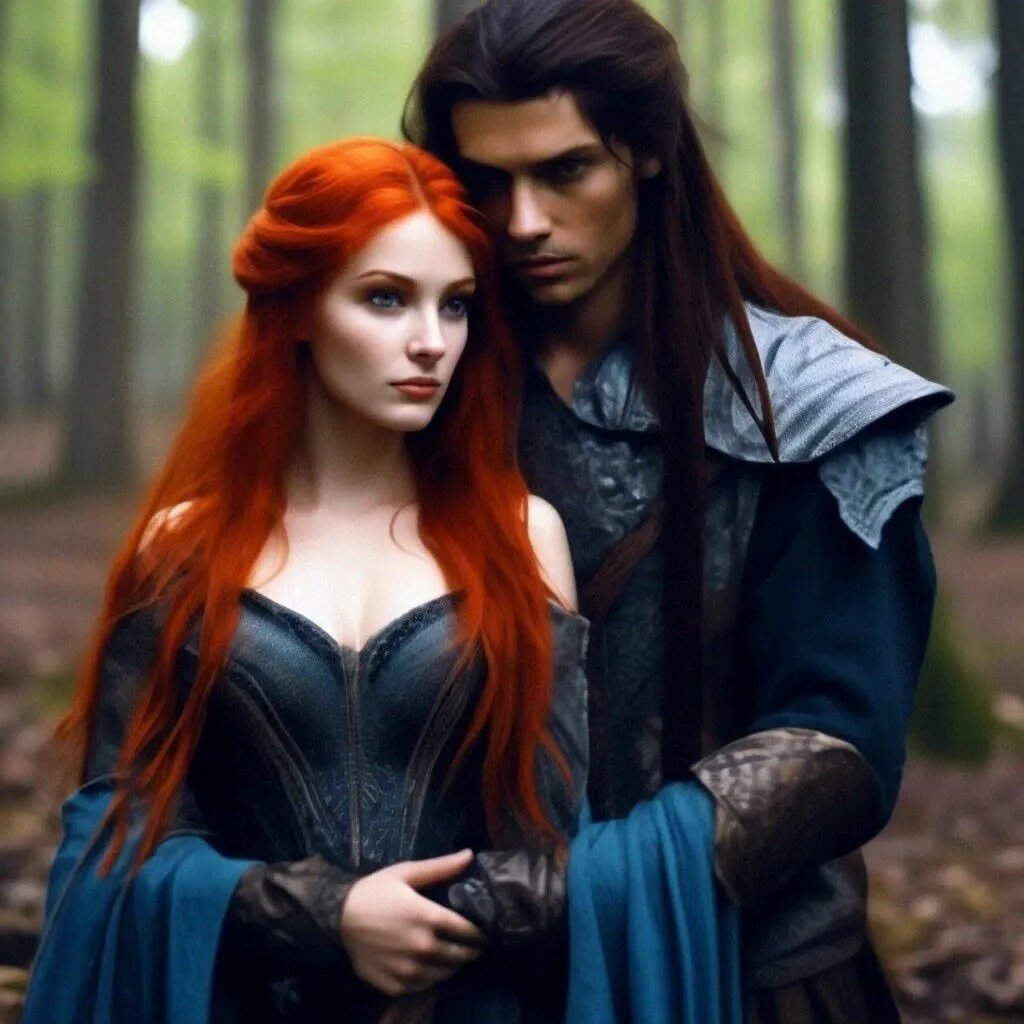 Темный эльф Найт и жрица Мара. Создано мной с помощью нейросети для этого рассказа. 