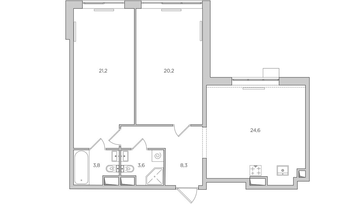 Планировка двухкомнатной квартиры для семьи