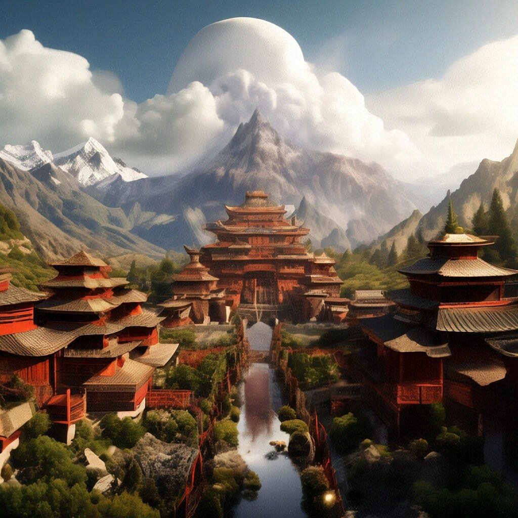Шамбала. Сгенерировано нейросетью Шедеврум