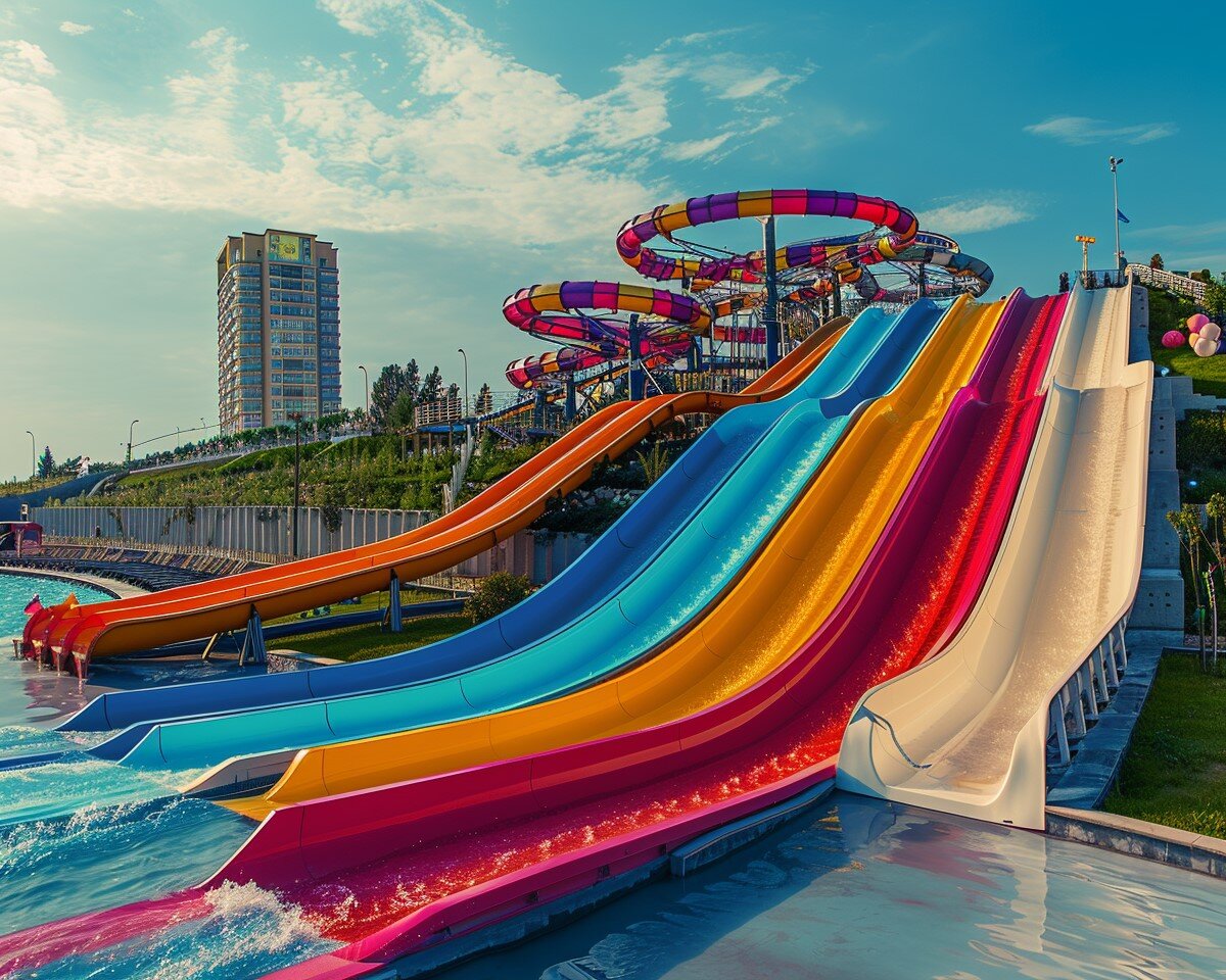 Иллюстрация водные горки