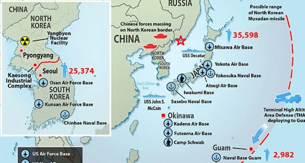 Американские военные базы в Японии и Южной Корее