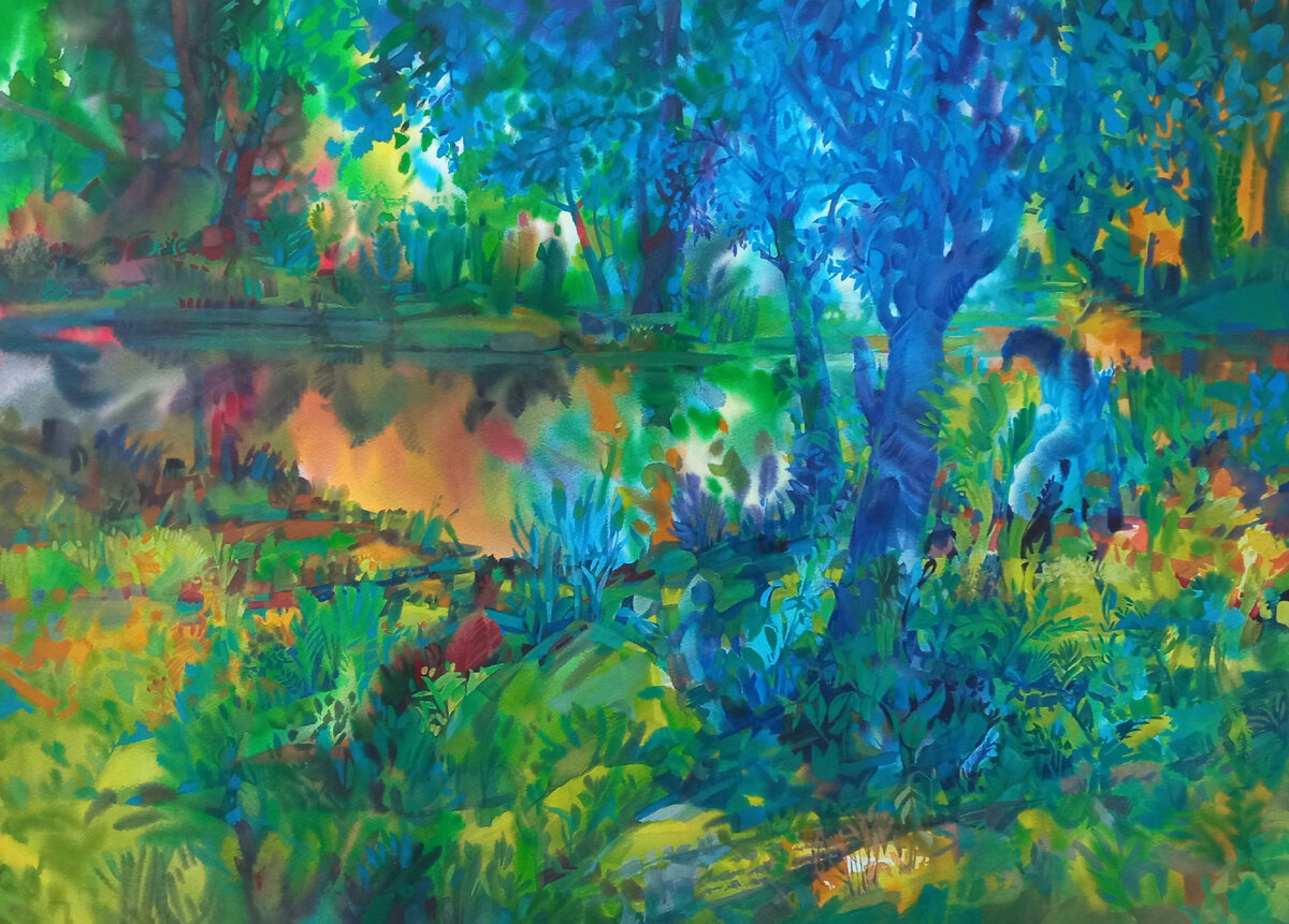 Сергей Галета. ВЕЩИЙ ЛЕС. Бумага, акварель, гуашь 50х70 см. 2023 г.