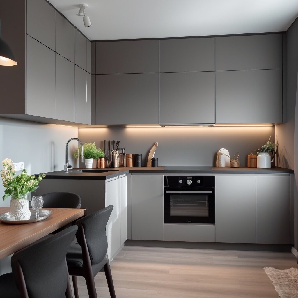 Дизайн небольшой угловой кухни