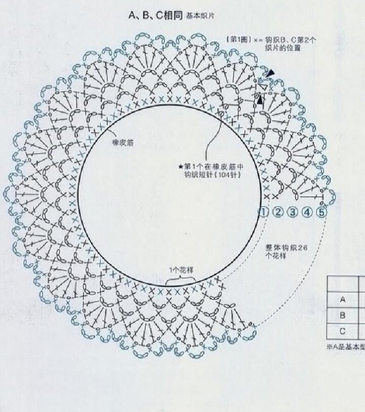 Ажурный воротник крючком схема