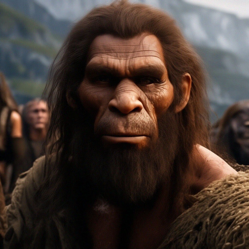 Неандертальцы. Сгенерировано нейросетью Шедеврум.