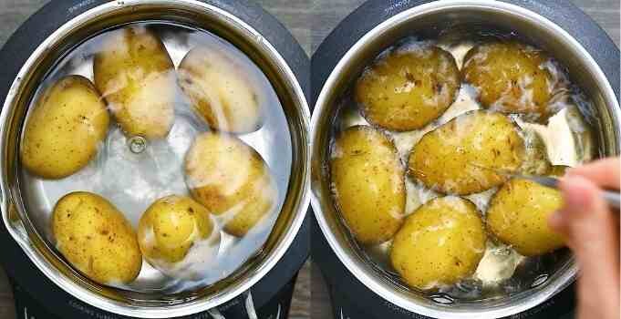 Отвариваем клубни картофеля в подсоленной воде до полуготовности    Фото: cooktoria.com