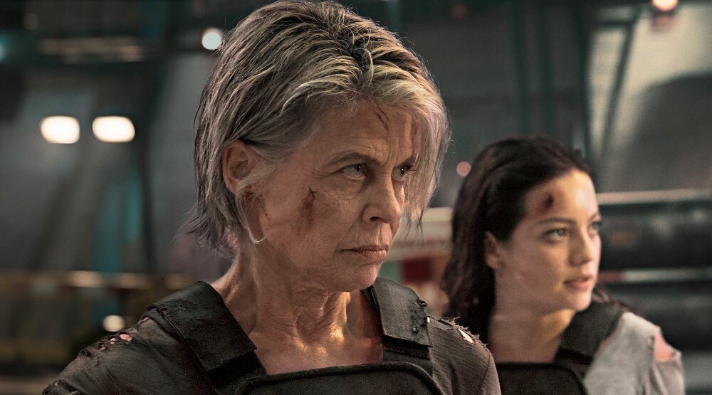     Линда Хэмилтон, кадр из фильма «Терминатор: Темные судьбы» (2019)