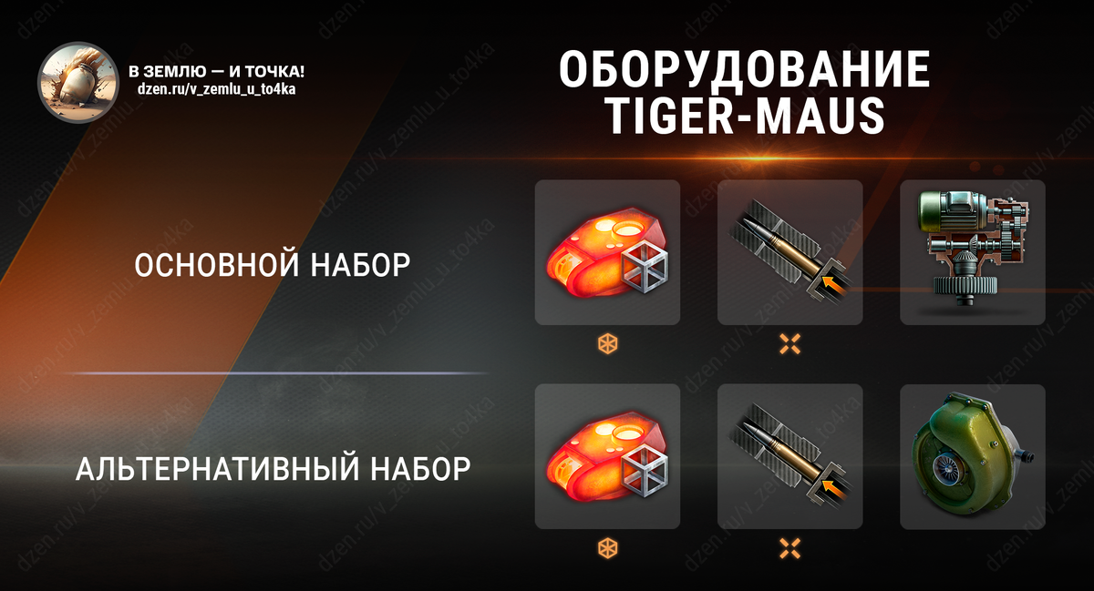 Оборудование для Tiger-Maus (World of Tanks / Мир танков)