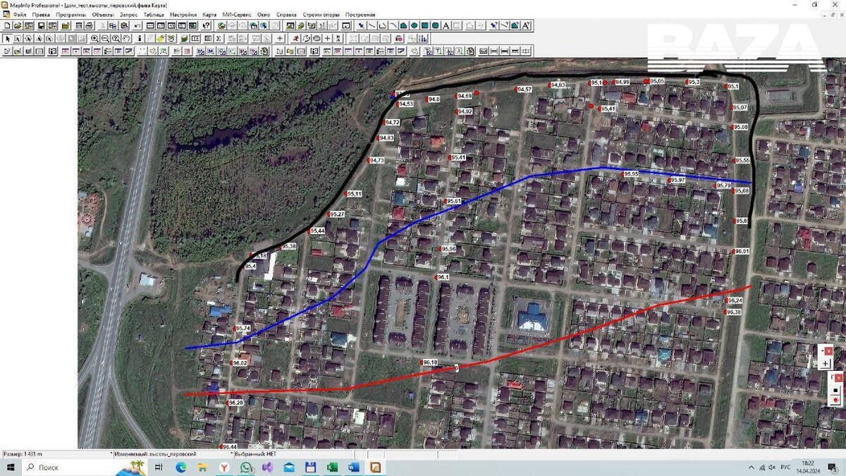 Скрин фото из телеграм-канала Baza - черной линией отмечено место возведения дамбы.
