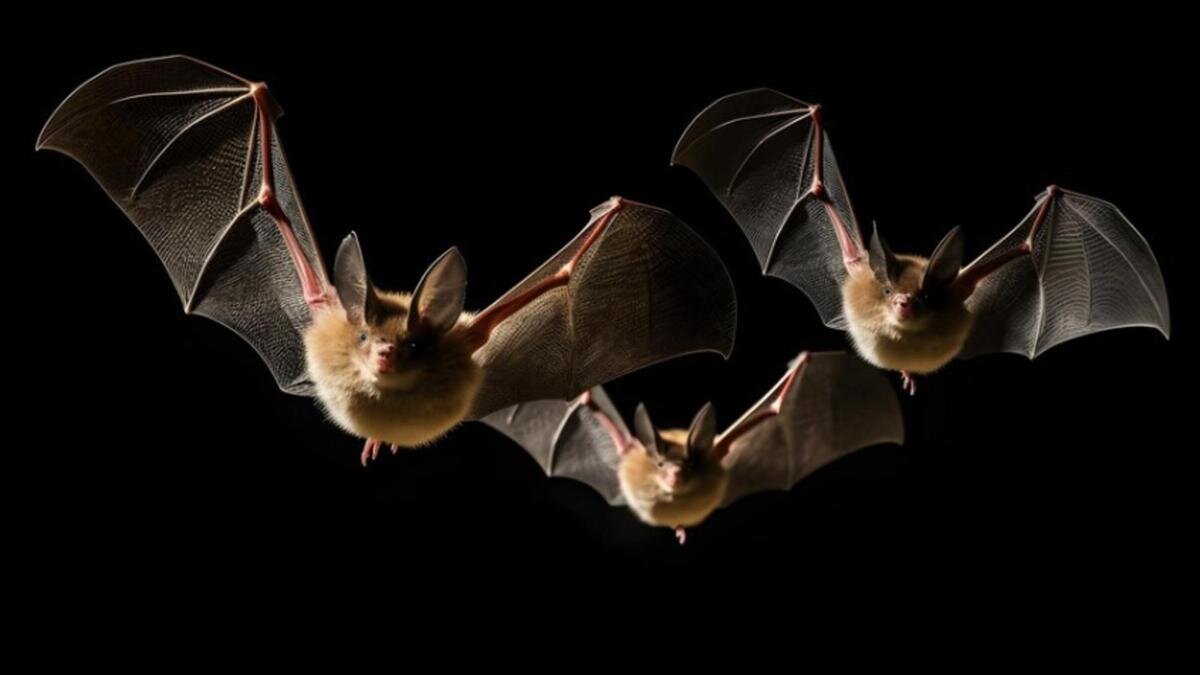    Летучие мыши на темном фоне:Freepik