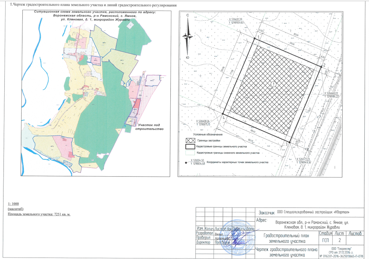 Пример чертежа ГПЗУ с сайта НашДом.РФ 