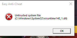 скриншот ошибки vcruntime140_1.dll