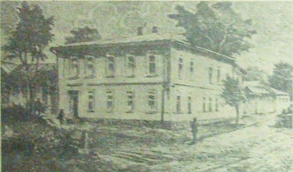 Рисунок В. П. Васина "Дом в г. Георгиевске, в котором оснанавливался А. С. Пушкин"*. Выполнен по старой фотографии. Опубликован в газете «Ленинская правда», № 22 (10255) от 10 февраля 1987 г., с. 3.  https://vk.com/wall-169366122_1793