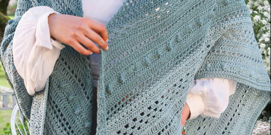 Четыре уникальных модели шалей крючком (схемы)