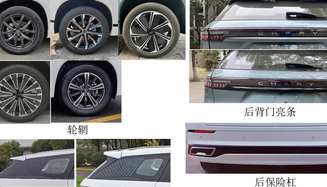 На фото из базы минпрома КНР: Варианты дизайна экстерьера Chery Tiggo 9 C-DM