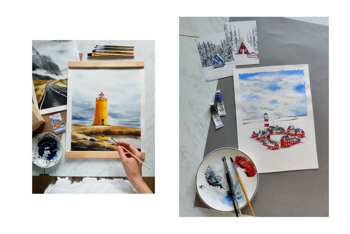 Открытки с маяками от Art Scandi