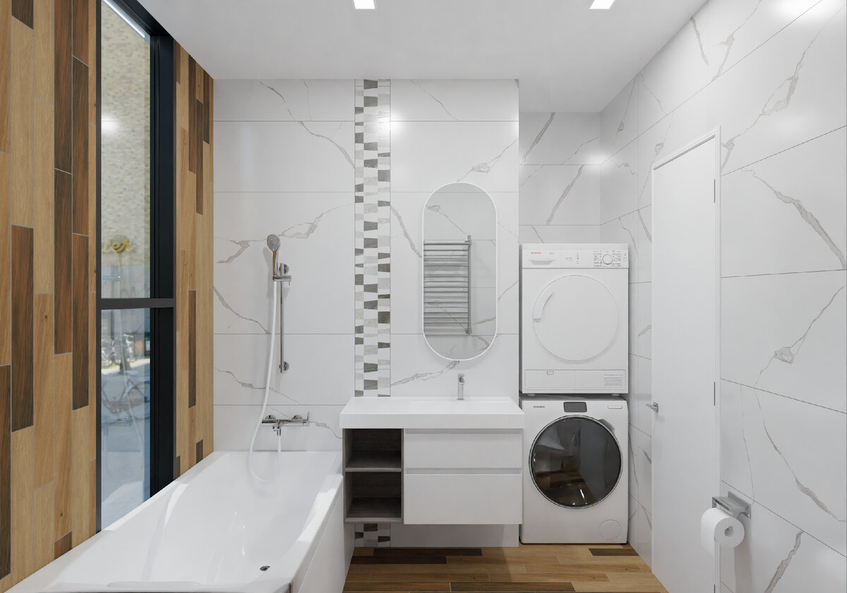 разработанный мною дизайн-проект ванной комнаты