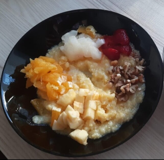 Вот такая получается вкуснота! Ещё здесь безлактозное молоко и топленое масло