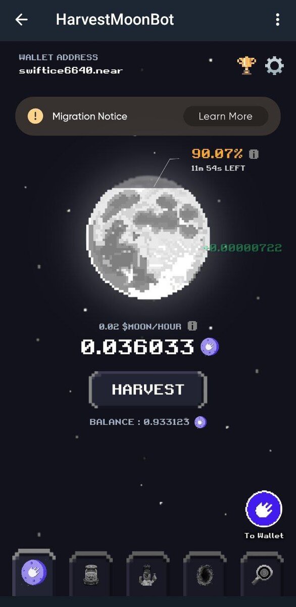 Harvest Moon - заработать криптовалюту в телеграмм