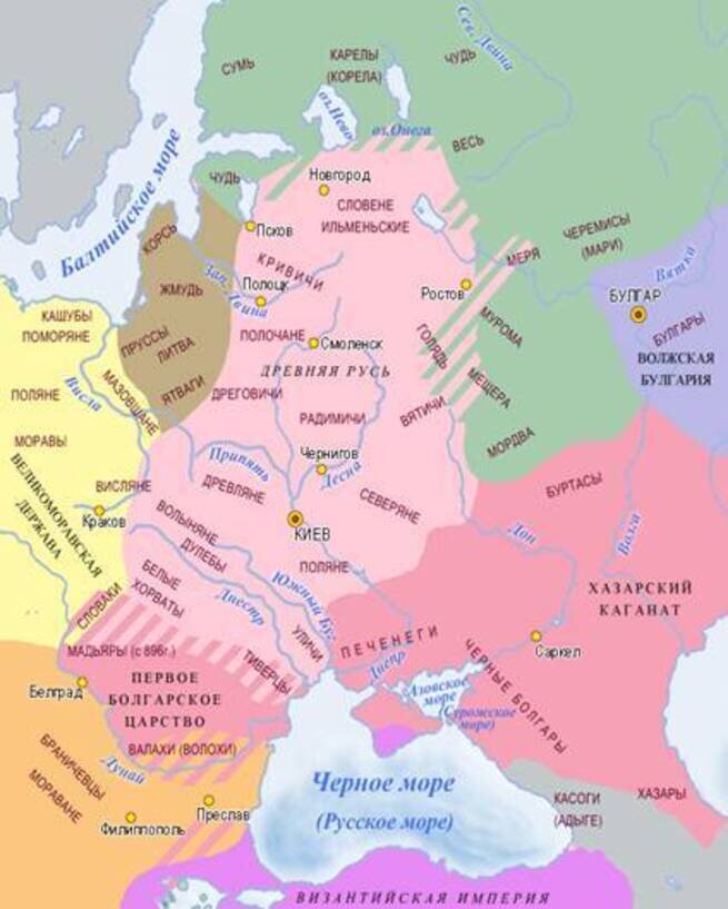 Карта расселения славянских племен