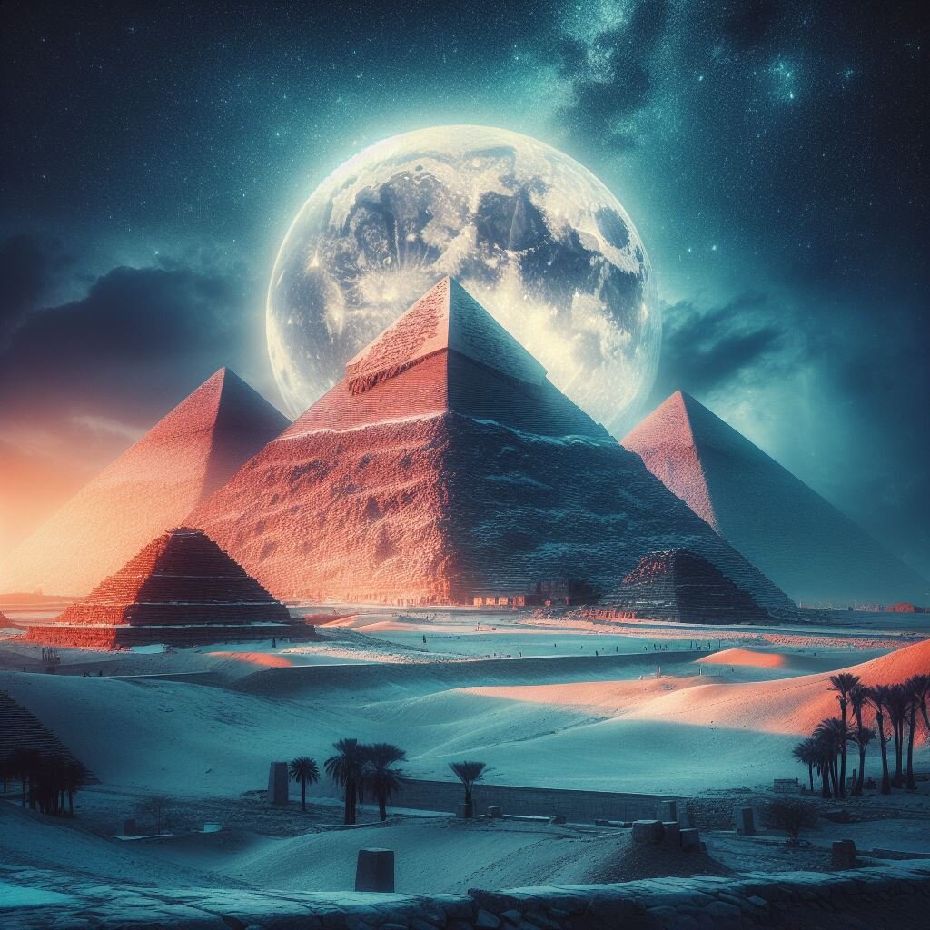 Пирамида в лучах Луны