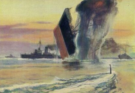 «Подводная лодка «М-111» наносит удар по врагу». Худ. В. Печатин.