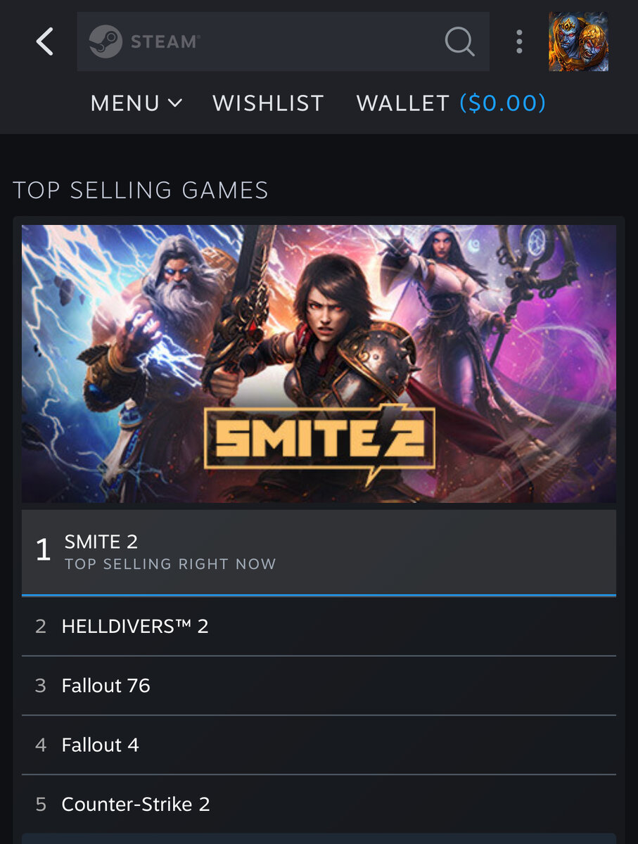 Smite 2 вышла в топ продаж Steam только благодаря предзаказам | Shazoo |  Дзен