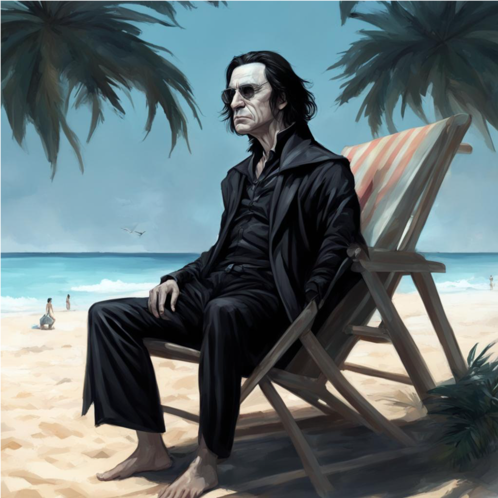 Чуть ранее. Море. Песок. Северус не привлекает внимания. Художник — Кандинский Н. С.