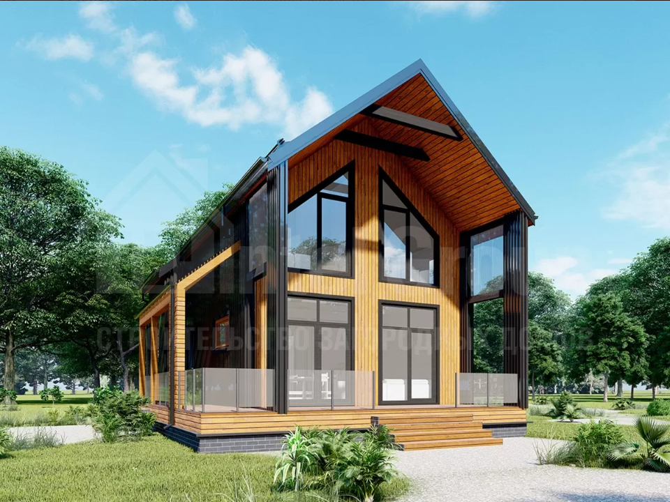 Проект дома «Глендейл», стиль барнхаус. Площадь 116 м2