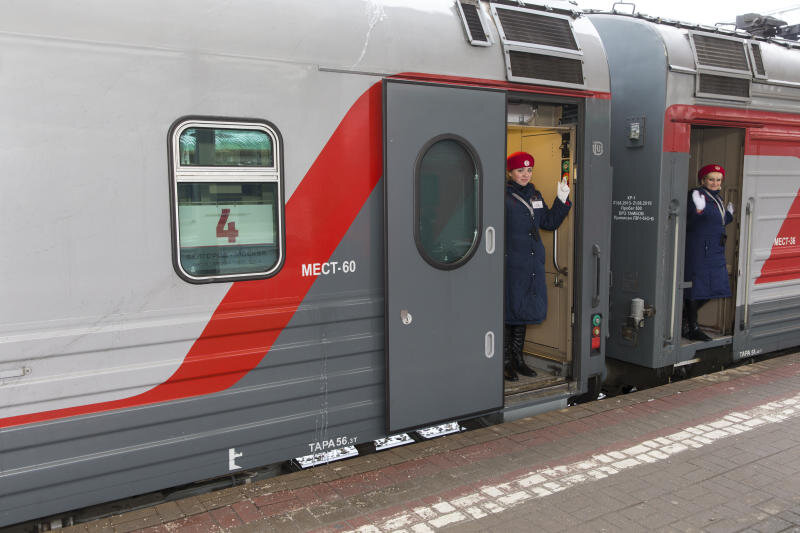 Поезд прибыл на станцию. Фото: РЖД