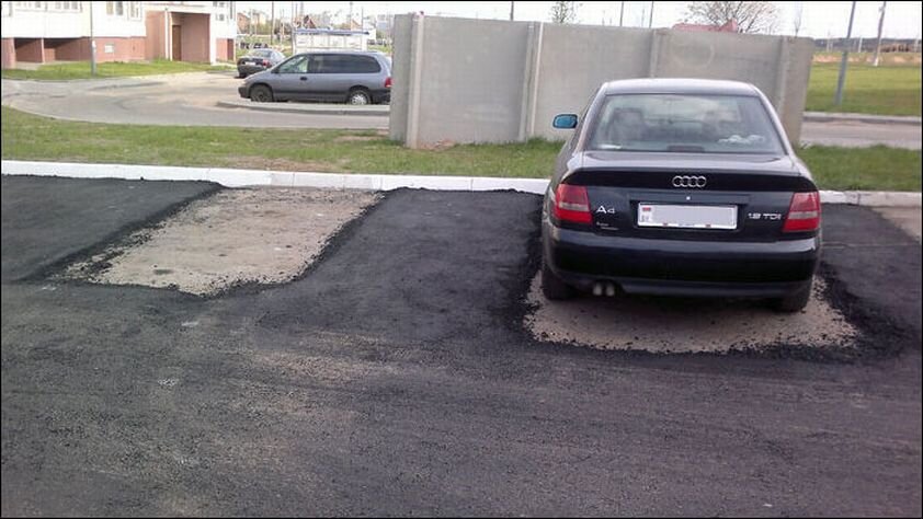 Подобная укладка асфальта уже становится нормой