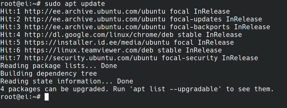 sudo apt update