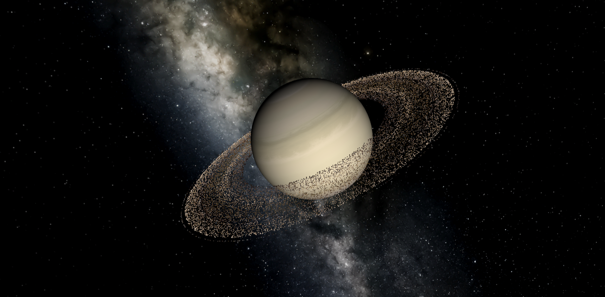 Сатурн в симуляции.