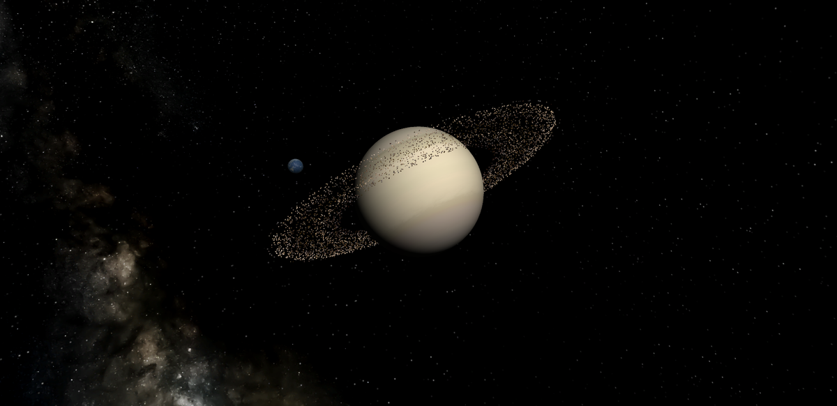 Сатурн по сравнению с Землей.