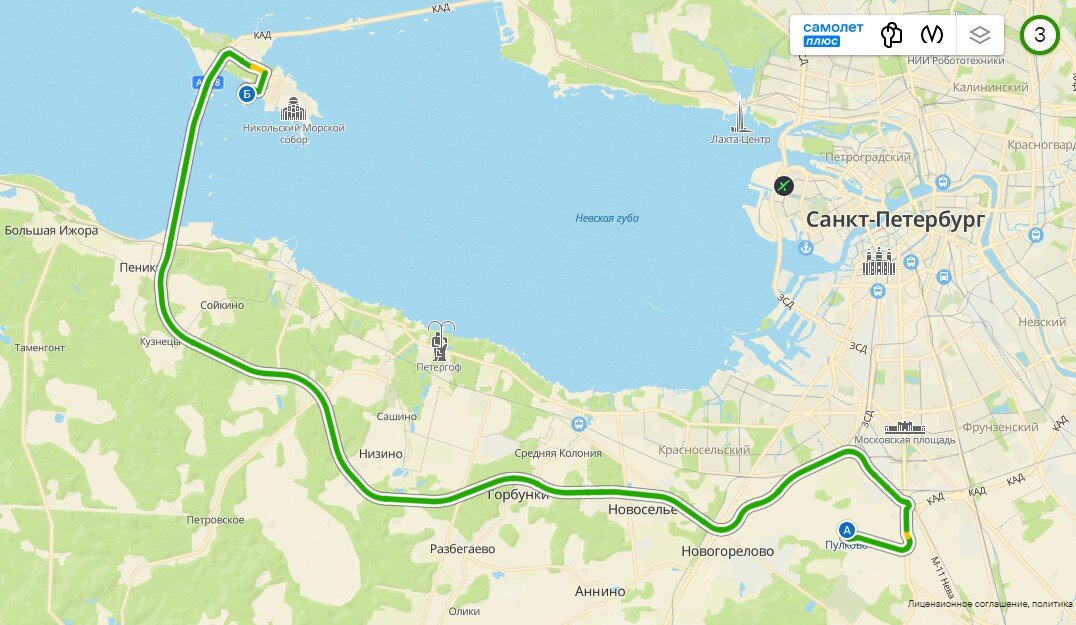 Если вы прилетаете в Пулково, от от Кронштадта вас отделяют 69 км автодороги без пробок
