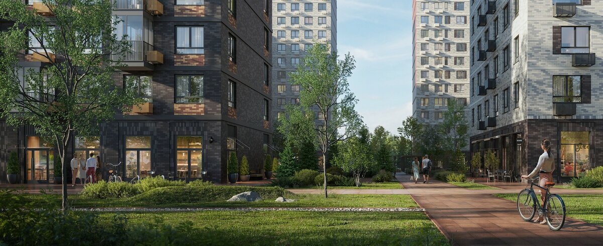 Листайте галерею, чтобы посмотреть жилые комплексы, на которые будет действовать И живи-ка.В проекте «Алхимово» сочетаются благоустроенная территория, тихие дворы без машин и близость к природе