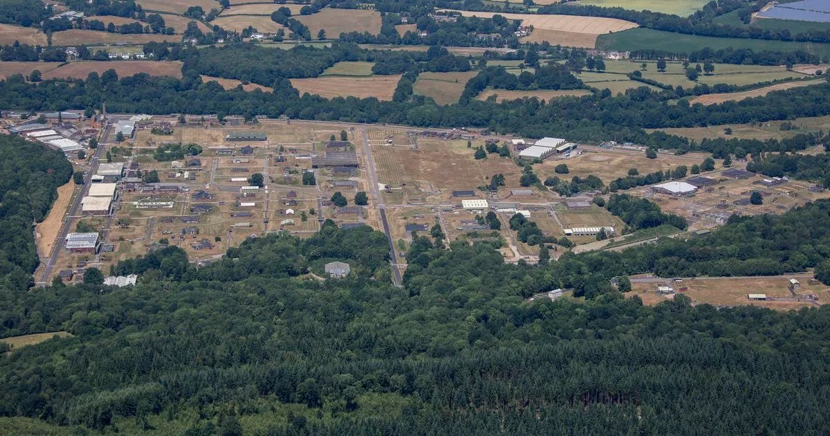 Aerial view of the Royal Ordnance Factory, Glascoed